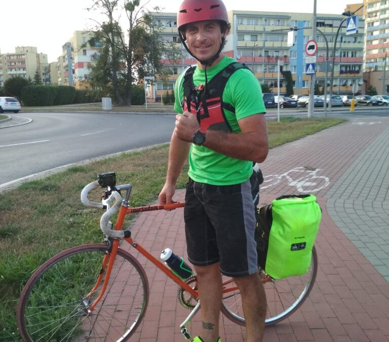 Otwock-Grudziądz 266km na rowerze zbierając kilometry dla fundacji „Herosi” na mecz żużlowy